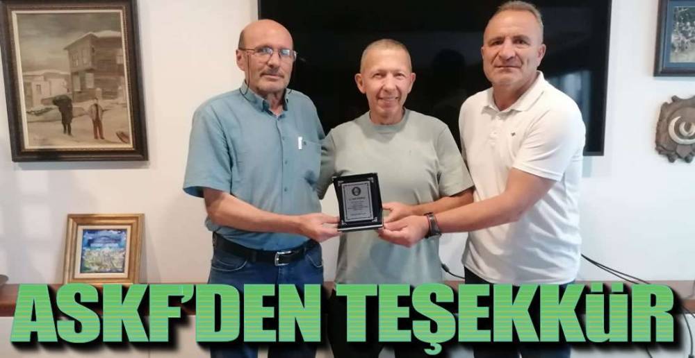 ASKF'DEN BOZKUŞ'A TEŞEKKÜR