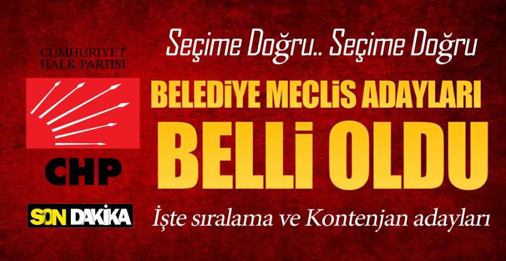 İŞTE MECLİS ADAY LİSTESİ