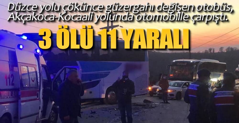 OTOBÜS İLE OTOMOBİL ÇARPIŞTI !.