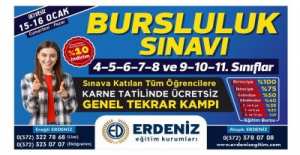 ERDENİZ'DEN ÜCRETSİZ BURSLULUK SINAVI