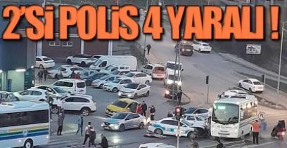 EREĞLİ'DE KAZA;  2'Sİ POLİS 4 KİŞİ YARALANDI