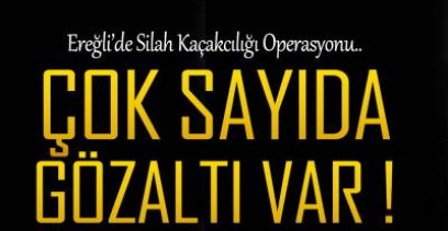 EREĞLİ'DE SİLAH KAÇAKCILIĞI OPERASYONU