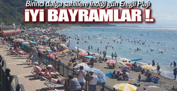 EREĞLİ PLAJINDA BAYRAM HAVASI !.